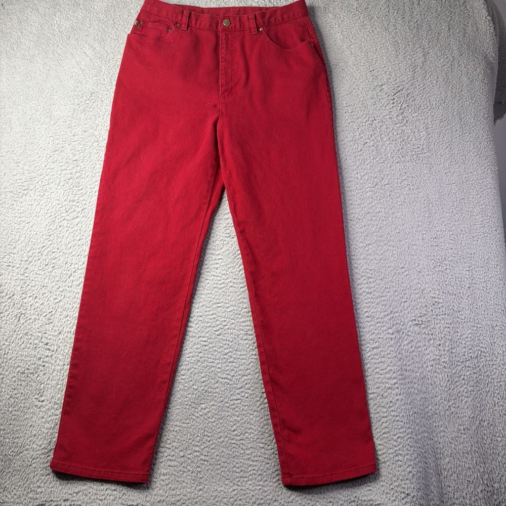 Lauren Jeans Co. Ralph Lauren Cranberry Red Modern Straight Women 12